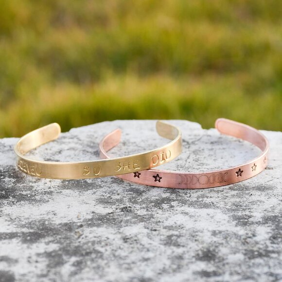 25 Heavy-Duty Copper Bracelet Stamping Blanks 3/8"x6" - Perfect for Creatives - Picture 2 of 5